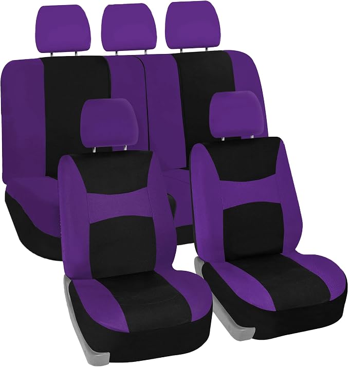 Universal Fabric Seat Covers — Full Set — Purple