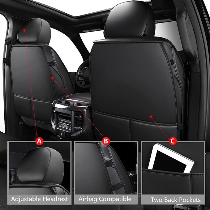 Seat Covers for Multiple Vehicles — Front Seat — Black / Red