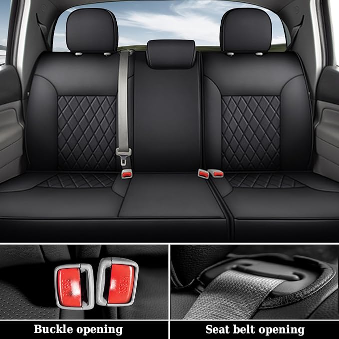 Faux Leather Seat Covers for Toyota Tacoma — Full Set — Black