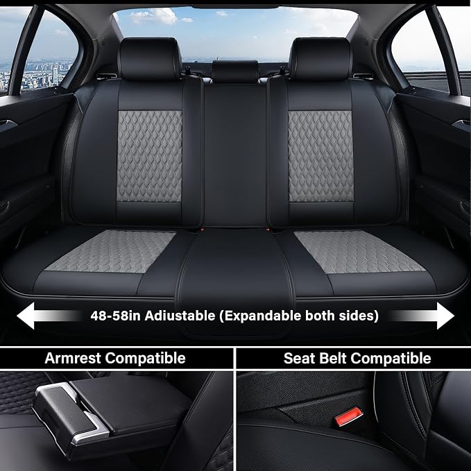 Universal Seat Covers — Full Set — Black / Gray