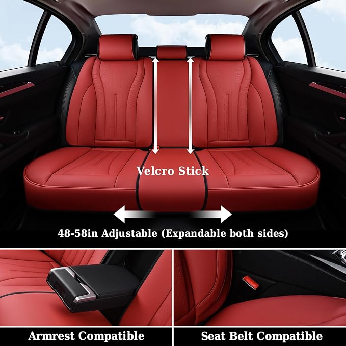Universal Seat Covers — Full Set — Red