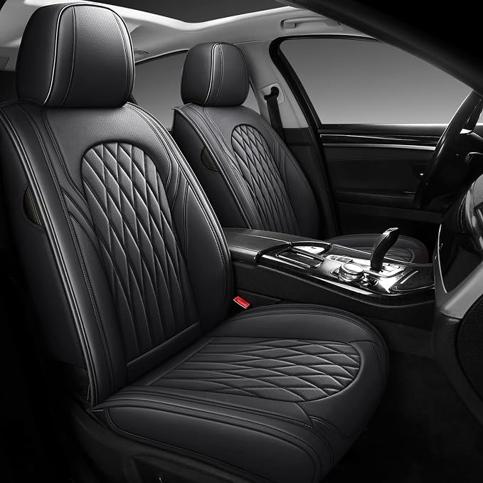 Universal Faux Leather Seat Covers — Full Set — Black