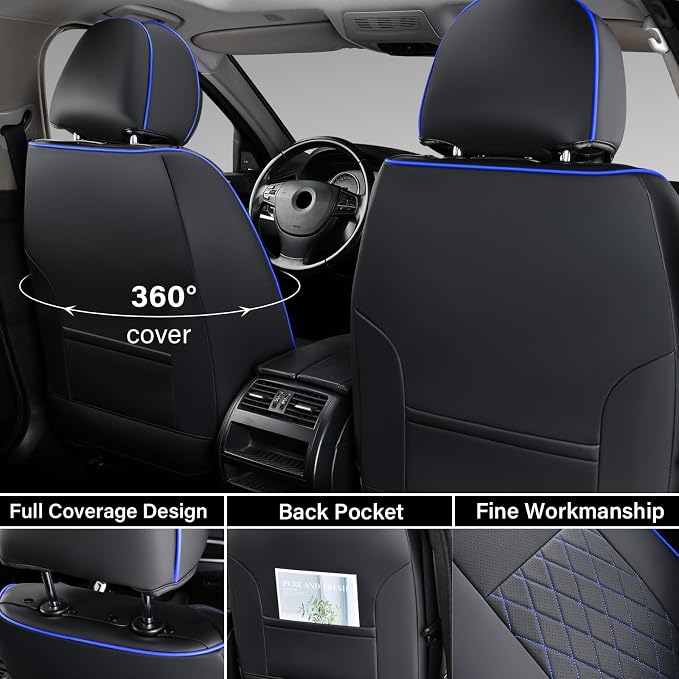 Faux Leather Seat Covers for Toyota Tacoma — Full Set — Blue