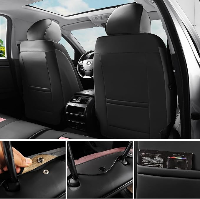 Universal Seat Covers — Full Set — Pink / Black