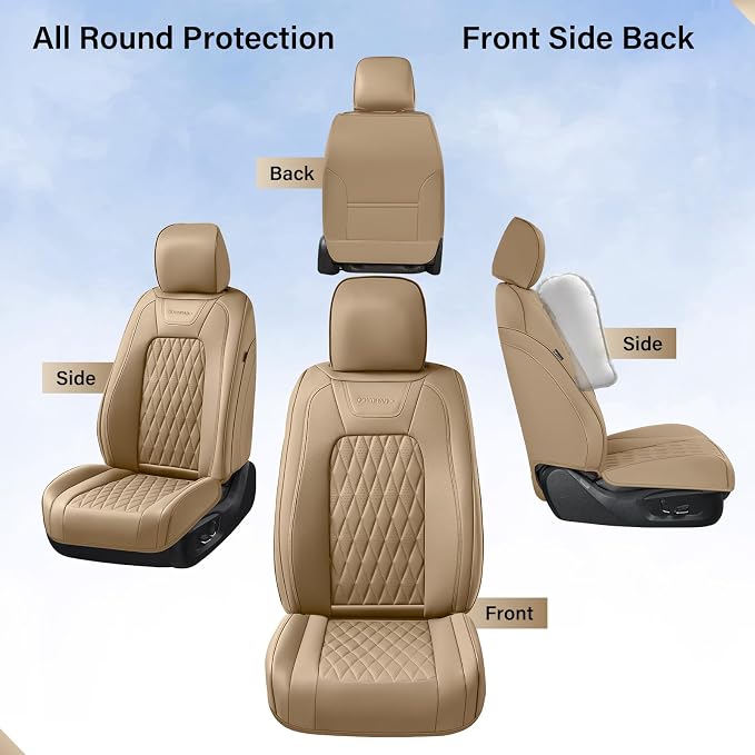 Seat Covers for Multiple Vehicles — Full Set — Beige