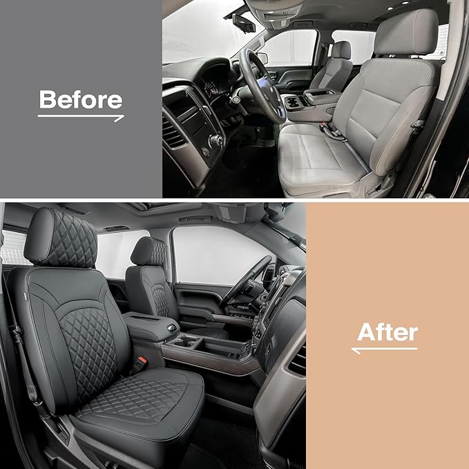 Seat Covers for Chevrolet Silverado / GMC Sierra — Full Set — Black
