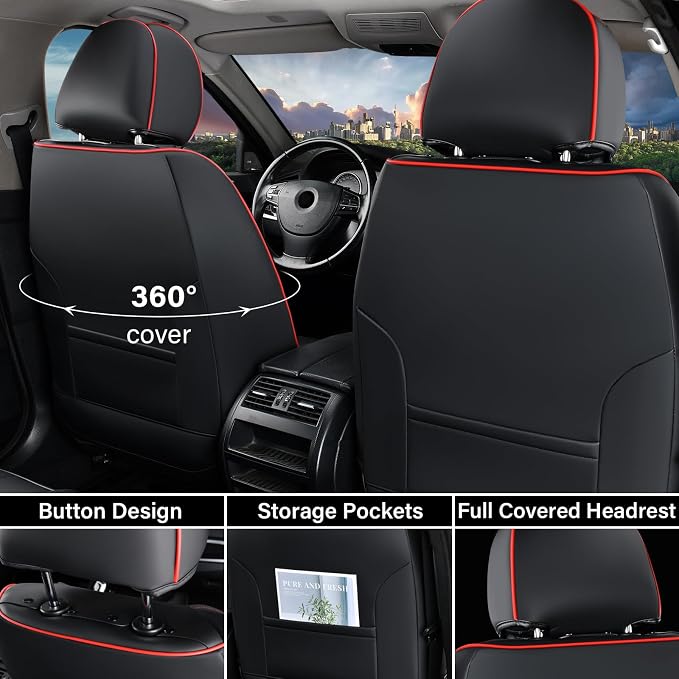 Universal Seat Covers — Front Seat — Black / Red