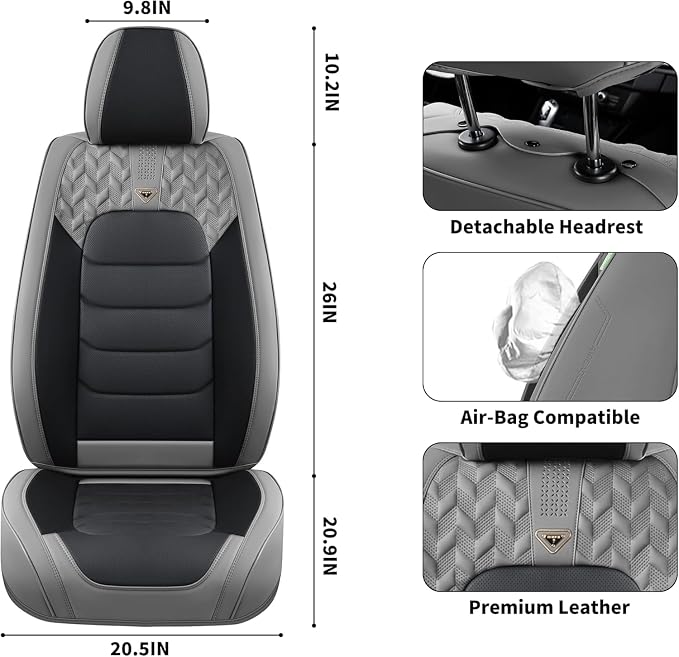 Universal Seat Covers — Front Seat — Gray / Black