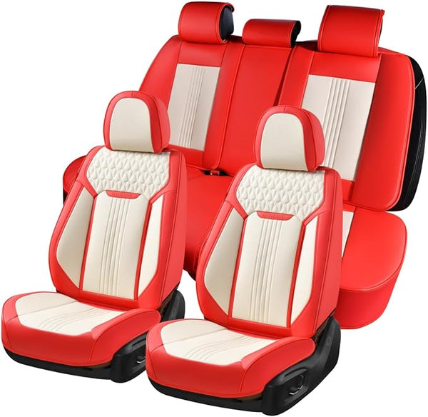 Universal Seat Covers โ Full Set โ Red / White