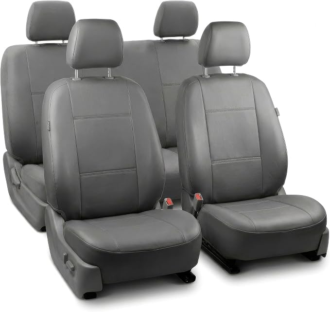 Universal Faux Leather Seat Covers — Full Set — Gray