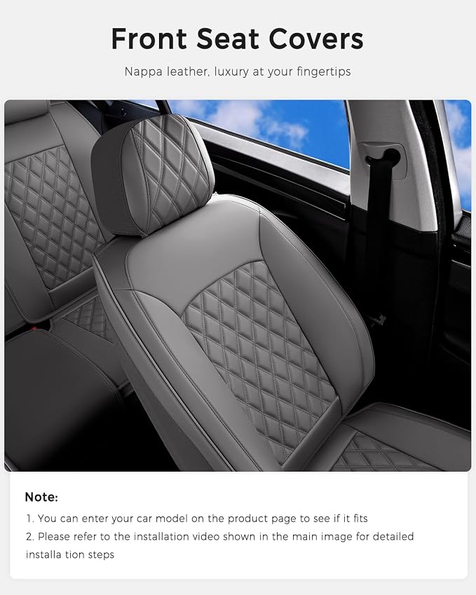 Universal Seat Covers — Front Seat — Gray