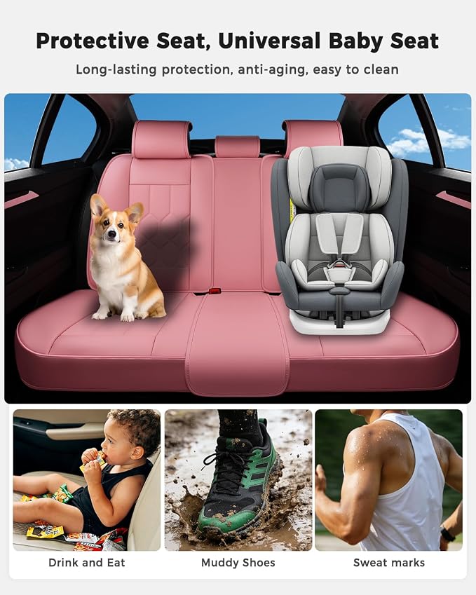 Universal Seat Covers — Full Set — Pink