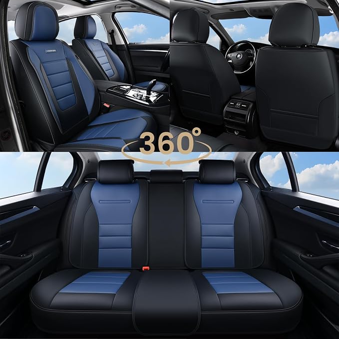 Universal Seat Covers — Full Set — Black / Blue