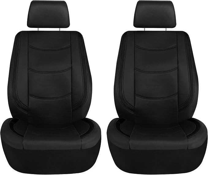 Universal Faux Leather Seat Covers — Full Set — Black