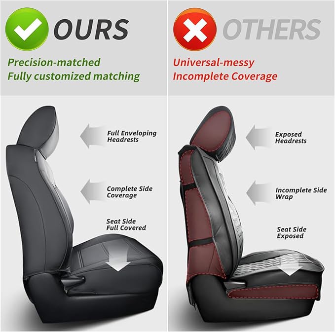 Fabric Seat Covers for Toyota Tacoma — Full Set — Black