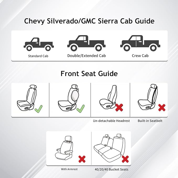 Seat Covers for Chevrolet Silverado / GMC Sierra — Front Seat — Black