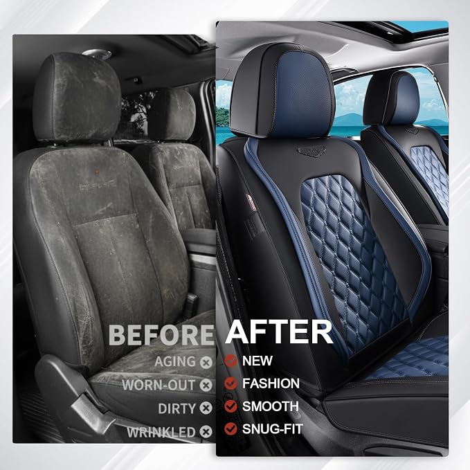 Universal Faux Leather Seat Covers — Full Set