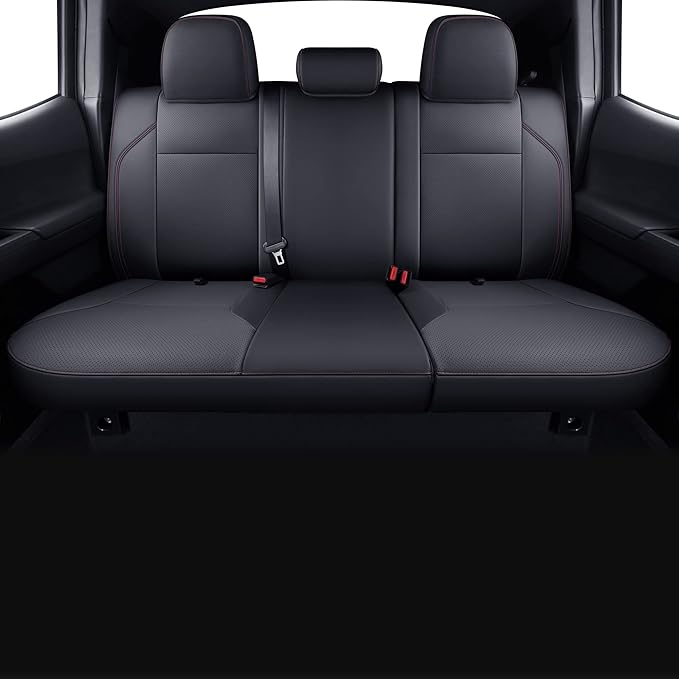 Faux Leather Seat Covers for Toyota Tacoma — Black / Red