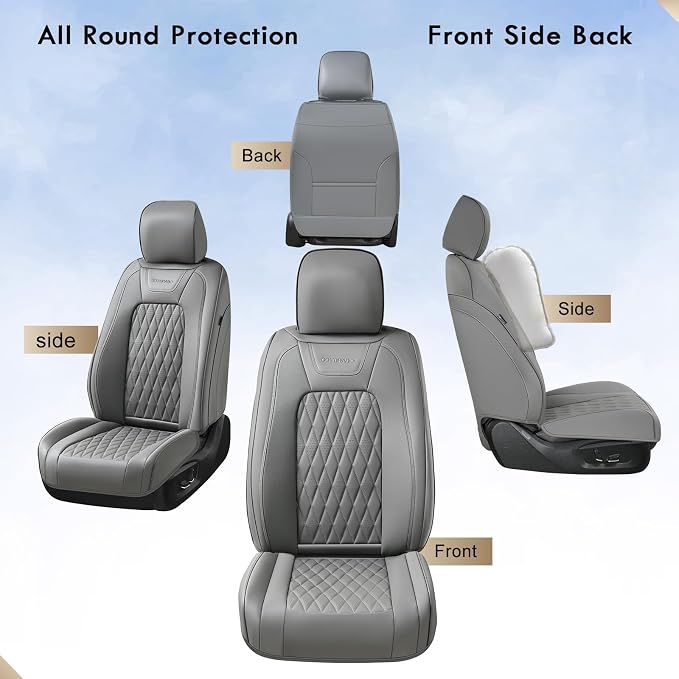 Seat Covers for Multiple Vehicles — Full Set — Gray