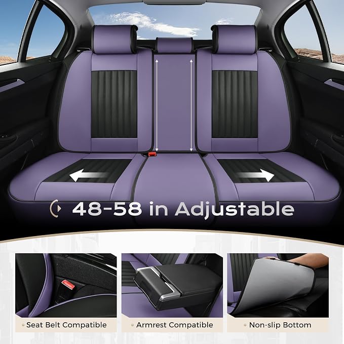 Universal Seat Covers — Full Set — Purple / Black
