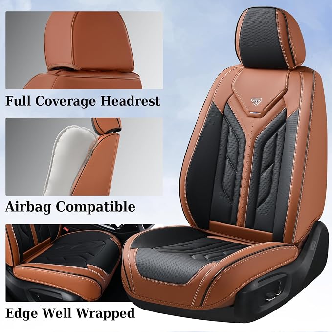 Universal Seat Covers — Front Seat — Black / Brown