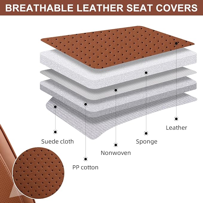 Universal Seat Covers — Full Set — Brown