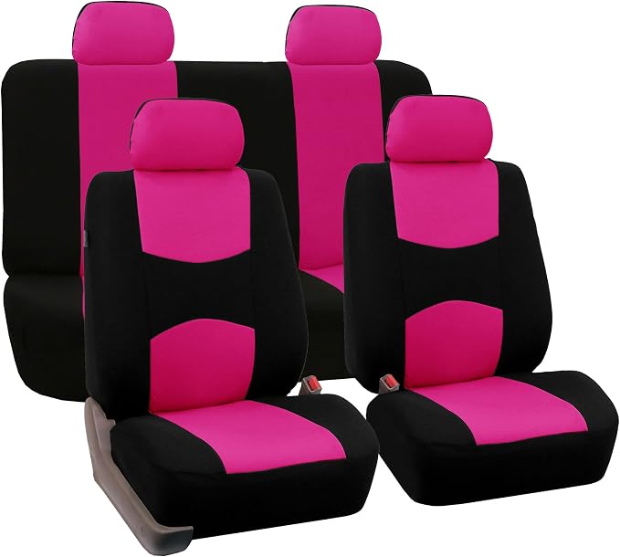Universal Fabric Seat Covers — Full Set — Pink