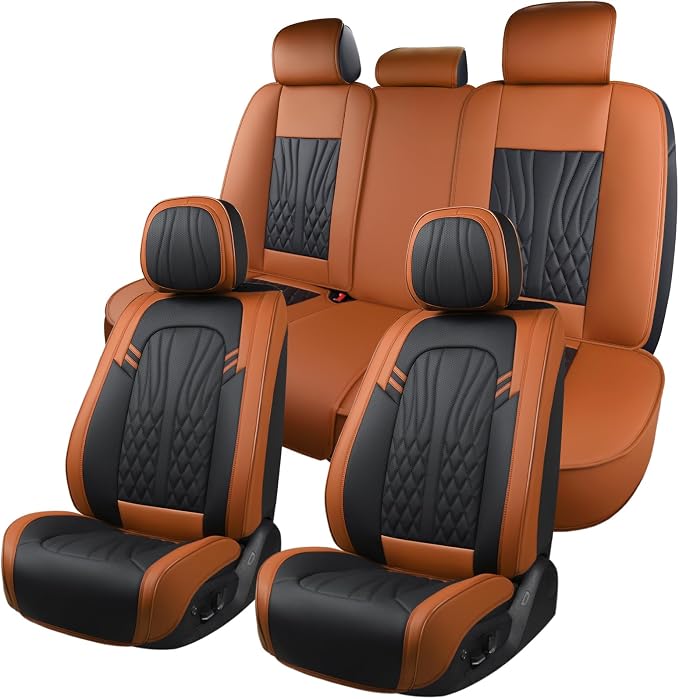 Universal Seat Covers — Full Set — Black / Brown
