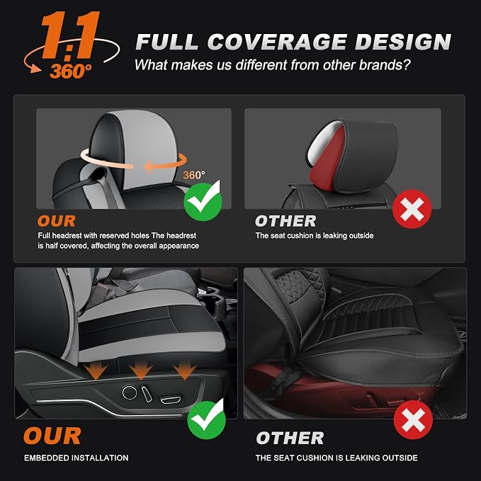 Seat Covers for Chevrolet Silverado / GMC Sierra — Full Set — Black / Gray