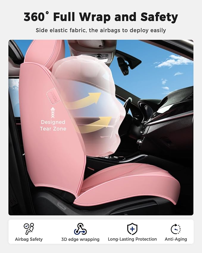 Universal Seat Covers — Front Seat — Pink