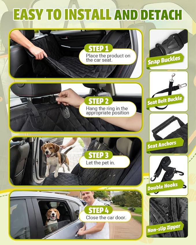 Pet Car Seat Protector — Black
