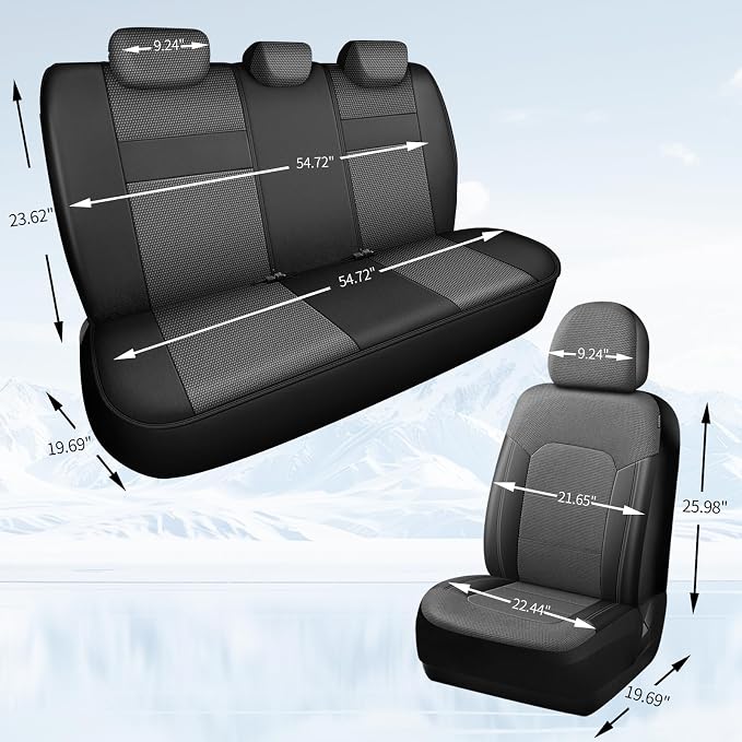 Universal Fabric Seat Covers — Front Seat — Black / Gray