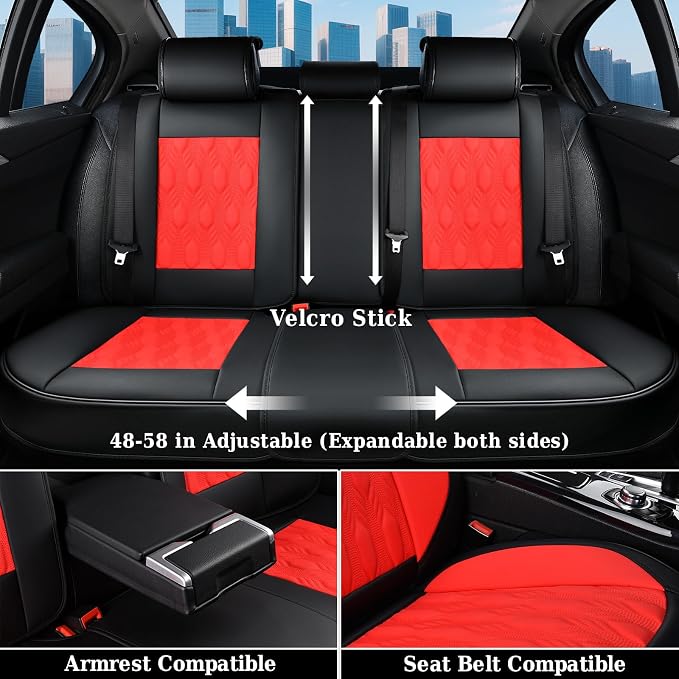 Universal Seat Covers — Full Set — Red