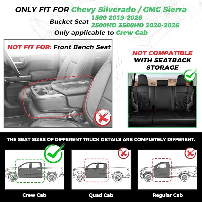 Seat Covers for Chevrolet Silverado / GMC Sierra — Full Set