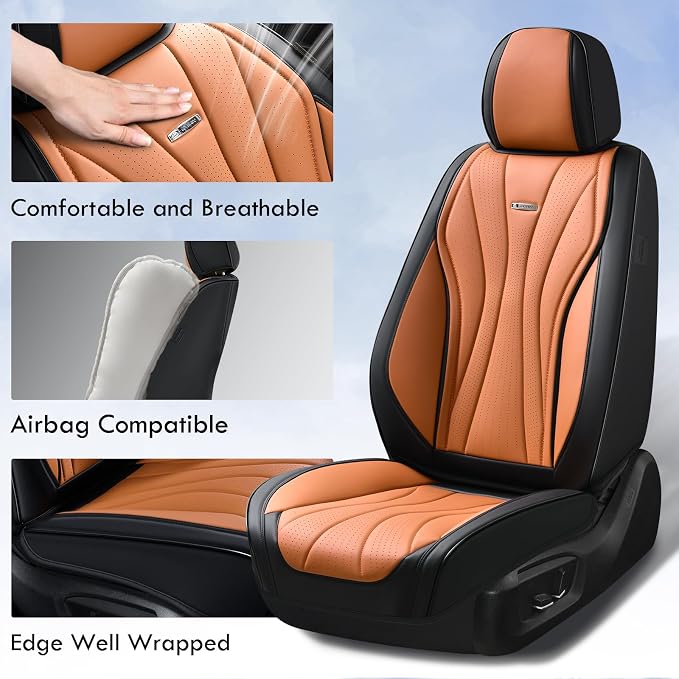 Universal Seat Covers — Front Seat — Black / Brown