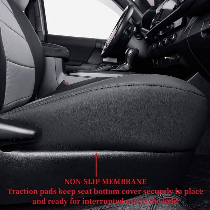 Faux Leather Seat Covers for Toyota Tacoma — Full Set — Black / Gray