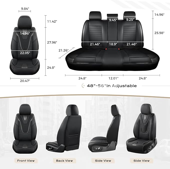 Universal Seat Covers — Full Set — Black