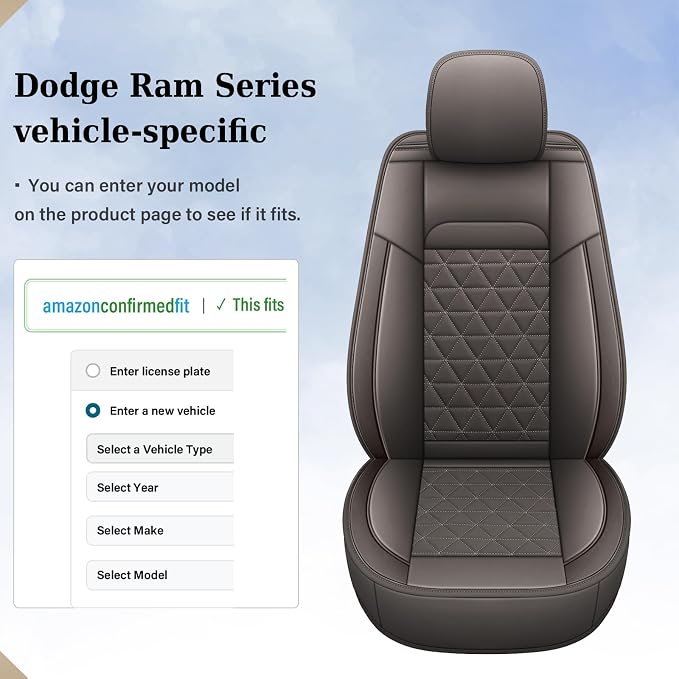 Seat Covers for Multiple Vehicles — Front Seat — Coffee
