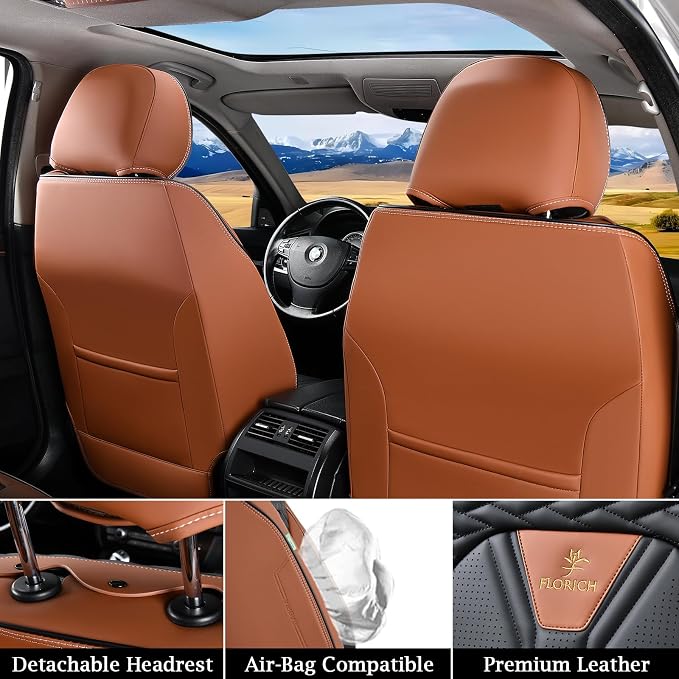 Universal Seat Covers — Full Set — Brown / Black