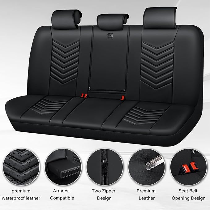 Universal Faux Leather Seat Covers — Black