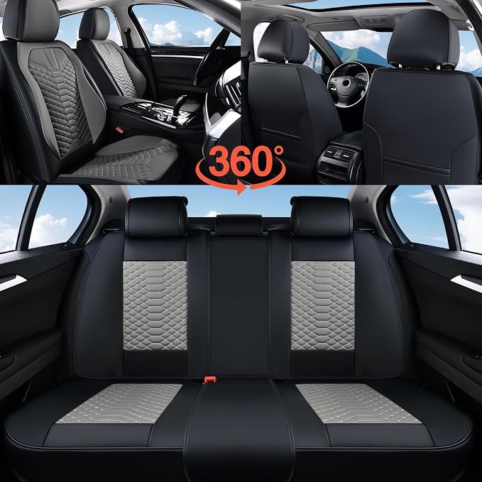 Universal Seat Covers — Full Set — Black / Gray