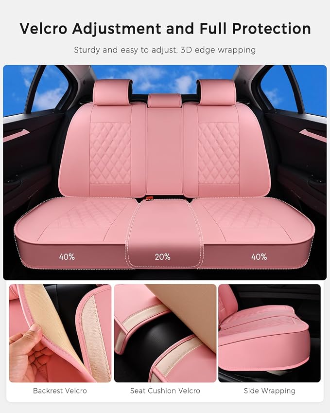Universal Seat Covers — Rear Seat — Pink