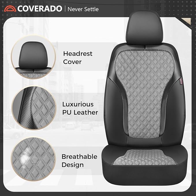 Universal Seat Covers — Front Seat — Black / Gray