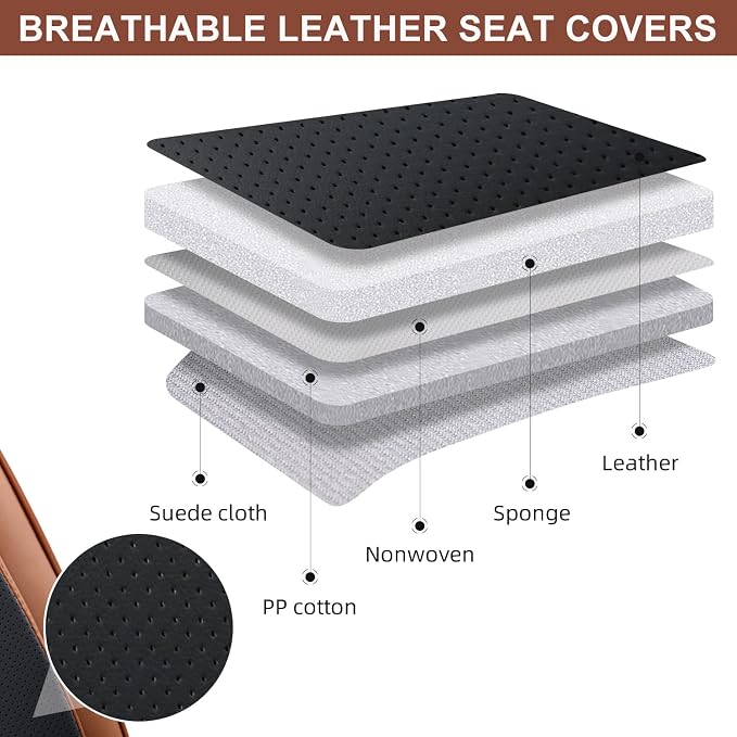 Universal Seat Covers — Full Set — Brown / Black
