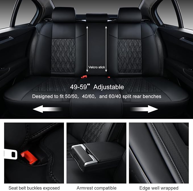 Universal Seat Covers — Full Set — Black