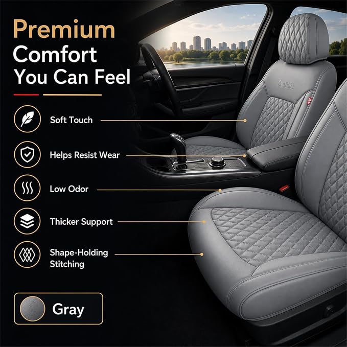 Universal Seat Covers — Full Set — Gray