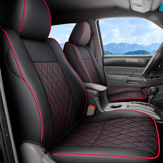 Seat Covers for Toyota Tacoma — Front Seat — Red
