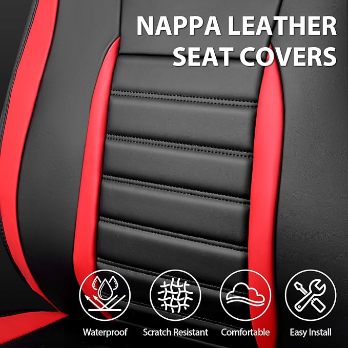 Universal Seat Covers — Front Seat — Black / Red