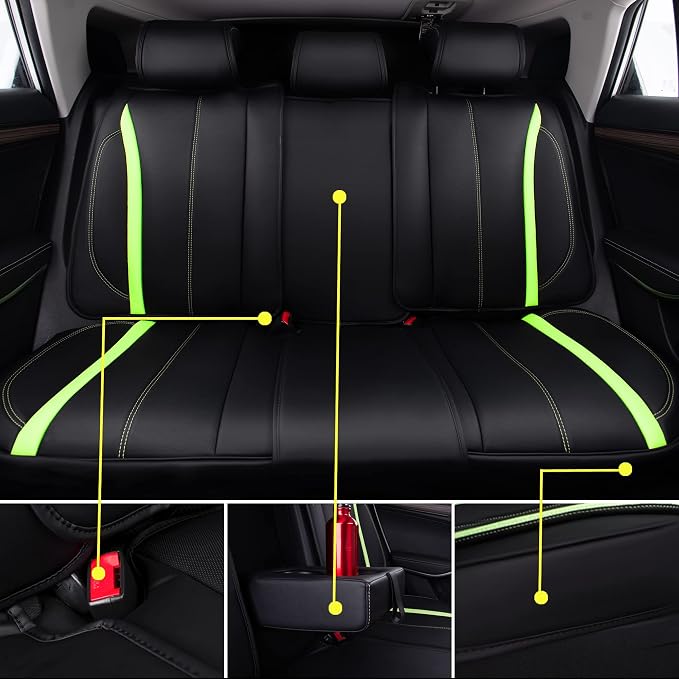 Universal Seat Covers — Full Set — Green / Black