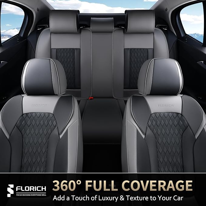 Universal Seat Covers — Full Set — Gray / Black